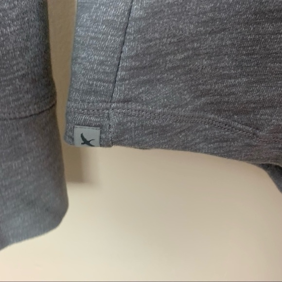 [Eddie Bauer] Gray Crossover Snap Button Long Sleeve Lightweight Knit Jacket - Picture 10 of 11